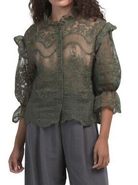 LIV LOS ANGELES Ruffle Blouse